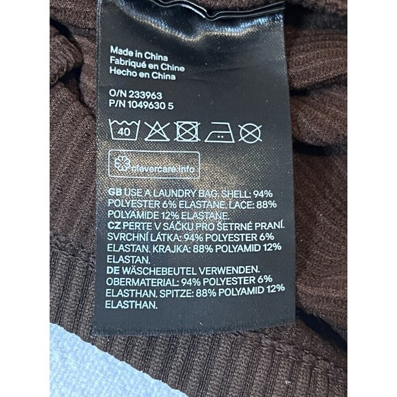 Divided‎ Y2k Style Brown Ribbed Knit Tank Dress Lace Trim Women's Size XS - Picture 7 of 7